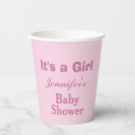 柔モダンらかいピンクかわいい女の子の赤ちゃんシャワー 紙コップ