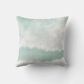 柔モダンらかい緑の水の色モノグラム クッション (裏面)