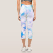 柔モダンらかい青の大理石のパターン カプリレギンス (裏面)