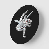 柔実宇宙飛行士 ラウンド壁時計 (傾斜)