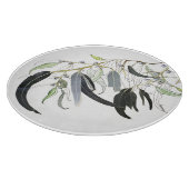 柔淡い色の緑色ガムの木水色 カッティングボード (角)