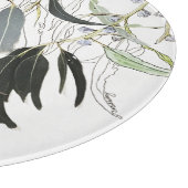 柔淡い色の緑色ガムの木水色 カッティングボード (角)