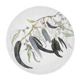 柔淡い色の緑色ガムの木水色 カッティングボード