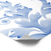 柔王室のらかい青の水彩のシーティングチャート ポスター (角)