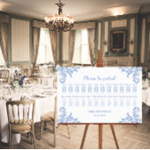 柔王室のらかい青の水彩のシーティングチャート ポスター