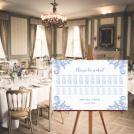 柔王室のらかい青の水彩のシーティングチャート ポスター