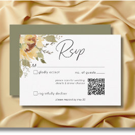 柔素朴らかい大ボホひまわり結婚のQRコード 出欠カード