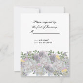 柔素朴らかい庭の花の返信カード 出欠カード (正面)