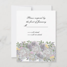 柔素朴らかい庭の花の返信カード 出欠カード