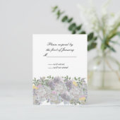 柔素朴らかい庭の花の返信カード 出欠カード (スタンド正面)