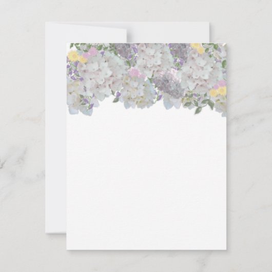 柔素朴らかい庭の花の返信カード 出欠カード (裏面)