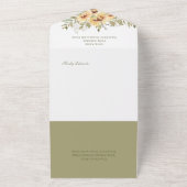 柔素朴らかい黄色のひまわり夕食無し オールインワン招待状 (外側)