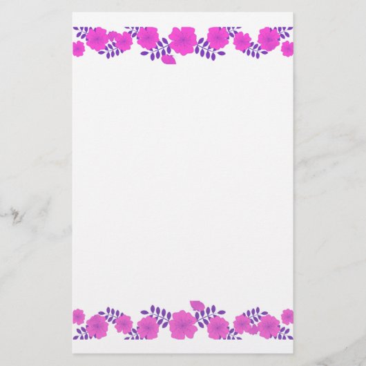 柔絵画らかいピンクのバラの花の縁ど線 便箋 (正面)