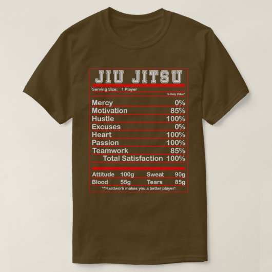柔術おもしろい実栄養事実Bjj Fighter Essent Tシャツ (デザイン正面)