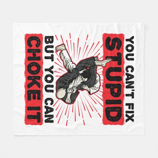 柔術の実愚かな修正はできないが、それを窒息させることができる フリースブランケット (正面(横))