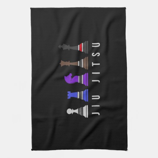 柔術の実訓練チェス、ギフトbjj文字。 キッチンタオル (縦)