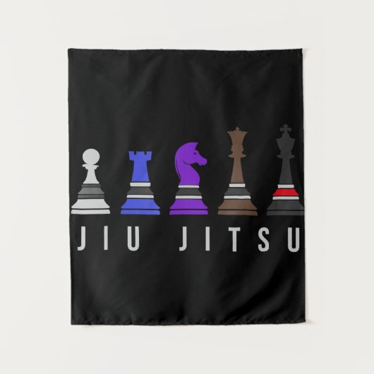 柔術の実訓練チェス、ギフトbjj文字。 タペストリー (正面)