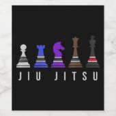 柔術の実訓練チェス、ギフトbjj文字。 ワインラベル (シングルラベル)