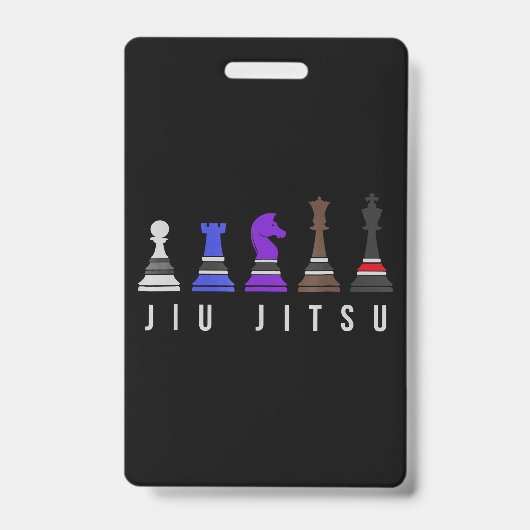 柔術の練習 チェス、ギフト BJJ（ブラジリアン柔術）テキスト付き バッジ (正面)