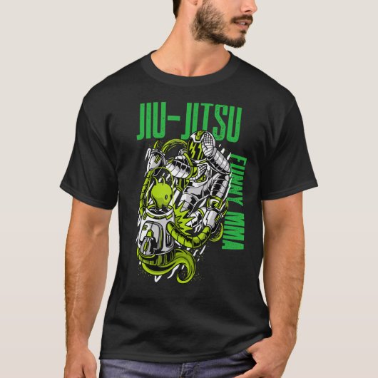 柔術エイリアン対宇宙飛行士mma Mueth Tシャツ (正面)