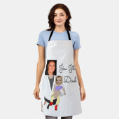 柔術パパカスタム写真と手書き文字 エプロン (着用した状態)