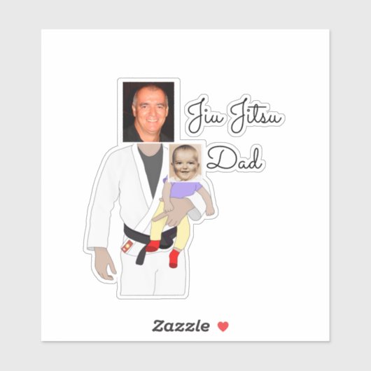 柔術パパカスタム写真と手書き文字 シール (シート)