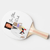 柔術パパカスタム写真と手書き文字 卓球ラケット (横)