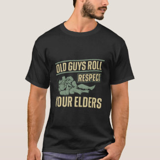 柔術パパ 父コーチ おやじロールリスペクトY Tシャツ
