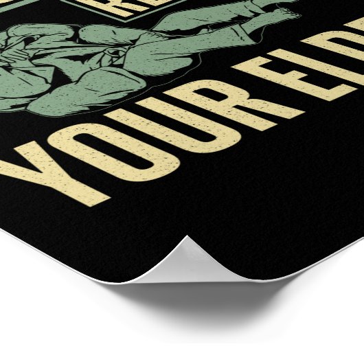 柔術ビジお年寄転がりを尊敬 ポスター (角)