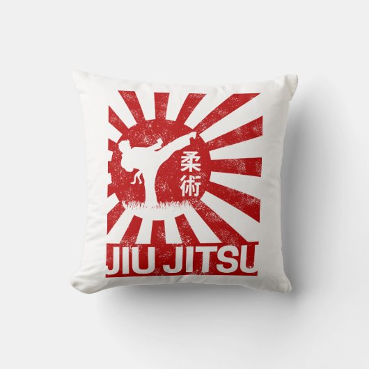 柔術ファイター日本のヴィンテージ武術芸術 クッション (正面)