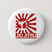 柔術ファイター日本のヴィンテージ武術芸術 缶バッジ (正面)