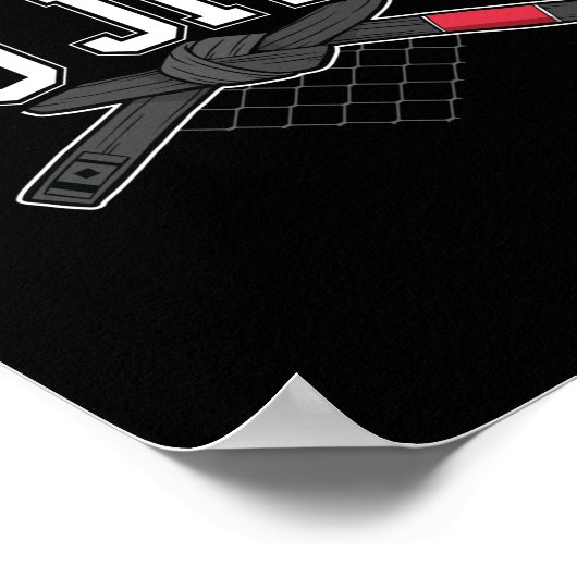 柔術実昔の学校柔術実黒帯 ポスター (角)