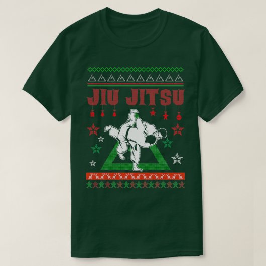 柔術実醜いクリスマスセーター1 Tシャツ (デザイン正面)