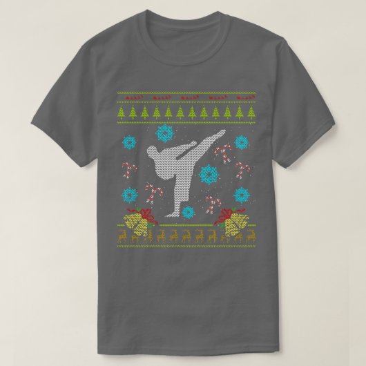 柔術実醜いクリスマスセーター Tシャツ (デザイン正面)