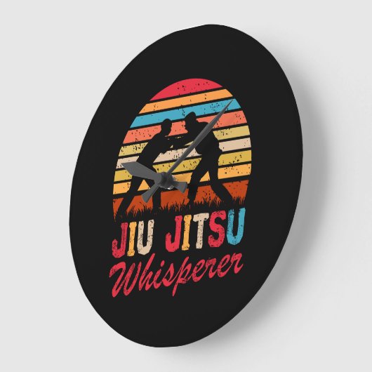 柔術武術アートウィスパーレトロヴィンテージ ラージ壁時計 (傾斜)