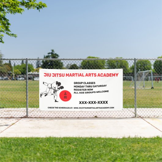 柔術武術芸術学校事業のパーソナライズ 横断幕 (インサイチュ)