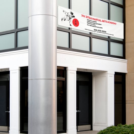 柔術武術芸術学校事業のパーソナライズ 横断幕 (ビルの外側)