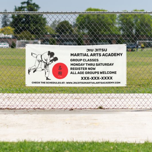 柔術武術芸術学校事業のパーソナライズ 横断幕 (インサイチュ)