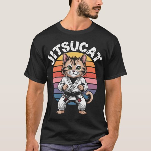 柔術 猫好き 面白い Bjj 武道 Tシャツ (正面)