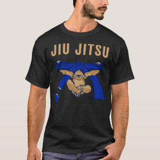 柔術BJJスロース柔術ブルーベルト文字 Tシャツ