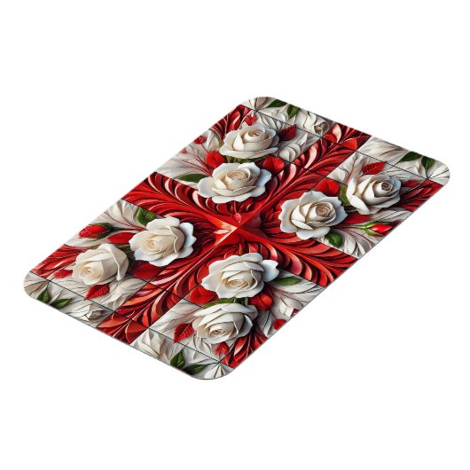 柔軟なフォトマグネットと英語バラデザイン マグネット (左側)