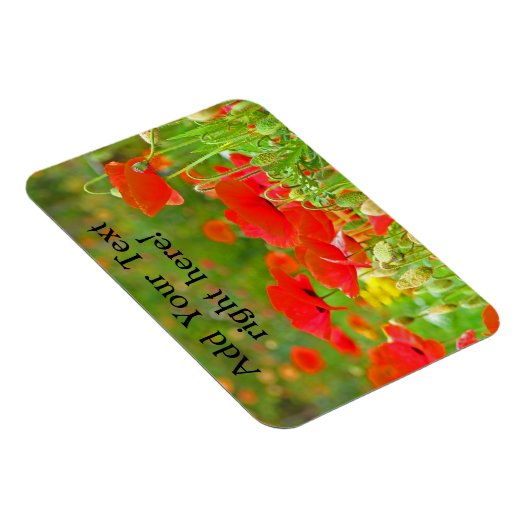 柔軟なマグネットあなたのテキストを追加する赤いポピーの花 マグネット (右側)