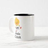 柔道のひよこのマグ ツートーンマグカップ (正面左)