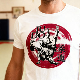 柔道の漢字と昇る太陽の投げ技 - 武道 Tシャツ