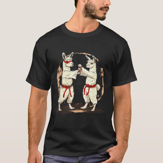 柔道ラマ武道テコンドー功夫MMA Tシャツ (正面)