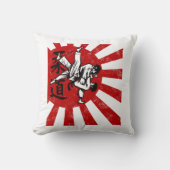 柔道武術アーツ日本のヴィンテージレトロデザイン クッション (正面)