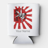 柔道武術アーツ日本のヴィンテージレトロデザイン 缶クーラー (正面)