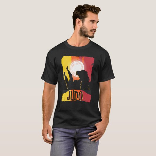 柔道男子ヴィンテージ柔道家80年代レトロ日本の武術 Tシャツ (正面フル)