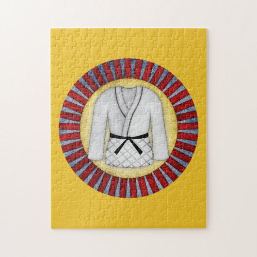 柔道空手武術アーツジグソーパズルブラックベルト ジグソーパズル (縦)