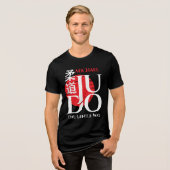 柔道 - 漢字、日の出 トライブレンドＴシャツ (正面全面)